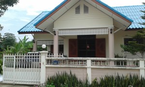 Our new home!  Western style new construction with Thai accents.